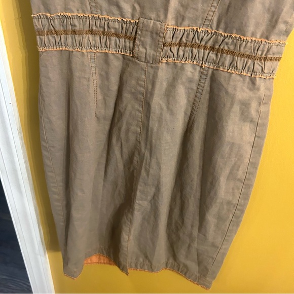 Peruvian Connection distressed tan khaki utility cargo dress size 4 - Picture 10 of 13